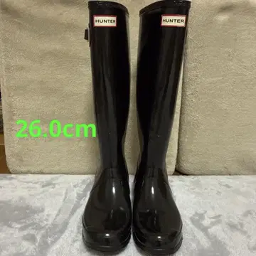 HUNTER 블랙 남성용 롱 부츠 사이즈 7