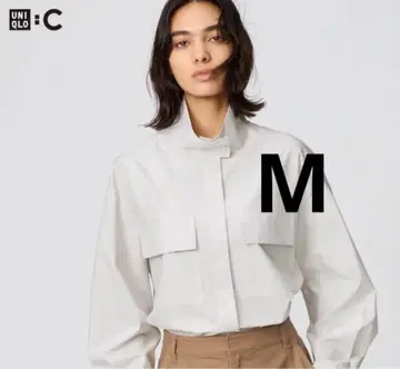 유니클로C 코튼 스탠드 카라 셔츠 자켓 UNIQLO