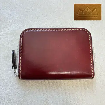 미사용 새상품 SAAD 천연 가죽 코인 케이스 브라운 새들 레더