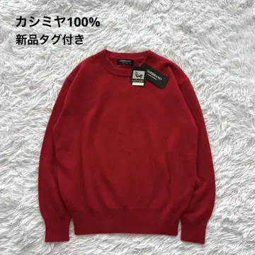 [택 포함 새상품] 니트 캐시미어 100% 크루넥 스웨터 상의 빨간색