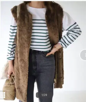SLOBE IENA! 새상품 노카라 퍼 베스트 정가 19,800엔