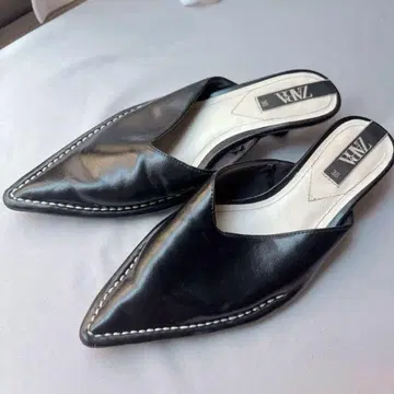 [ ZARA ] [ 새상품급 ] 스티치 디테일 킬힐 뮬 36