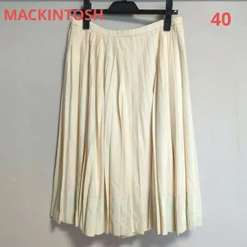MACKINTOSH LONDON 울 플리츠 스커트 크림색 40