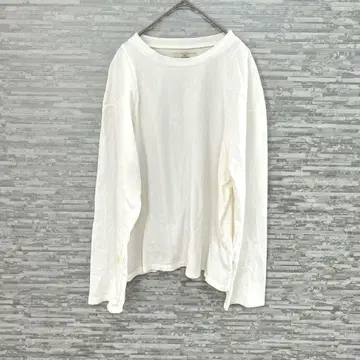 언그리드 긴팔 롱 티셔츠 화이트 티셔츠 상의