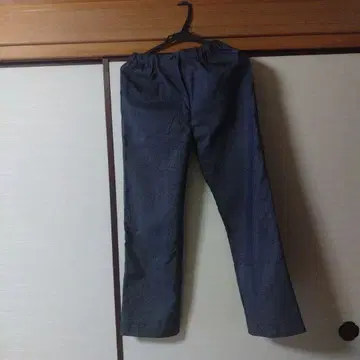 기모노 리메이크 오시마 명주 브라운 총 안감 부착 이지 팬츠