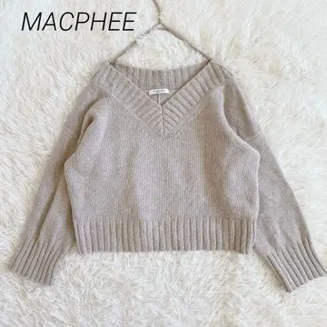 새상품급 맥피 울 캐시미어 크롭 니트 스웨터 [ S ] 리브 숏 기장