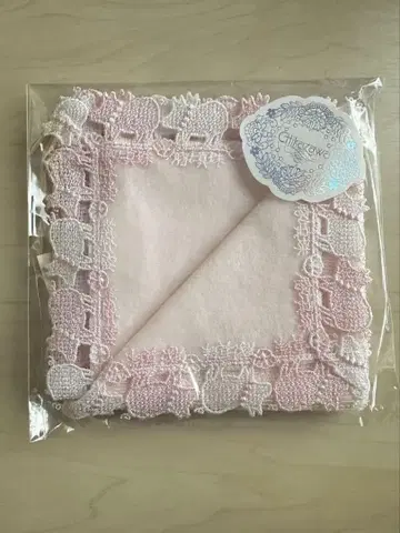 치카자와 레이스 손수건 돼지에게 진주 핑크