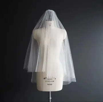라메 튤 무지 웨딩 베일