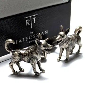 tac182 타테오시안 커프링크스 메카니컬 애니멀 실버 도그