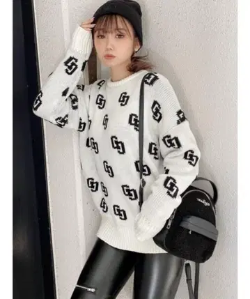 GYDA GGpattern 니트탑 화이트
