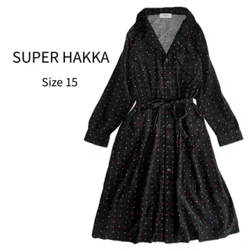 SUPER HAKKA 코듀로이 롱 셔츠 원피스 블랙 사이즈 15