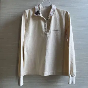 까스텔바작 긴팔 피케 셔츠 크림색 자수 포함