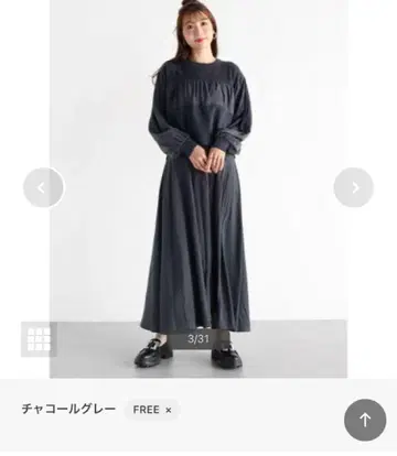 새상품 밴 백 버튼 블라우스 도킹 원피스 차콜 그레이