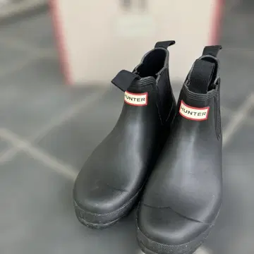 HUNTER 블랙 숏부츠 UK7