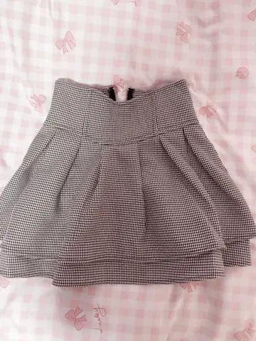 미셸 마카롱 슬림 레그 리본 스커트 블랙 x 화이트 xs