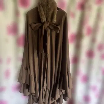 브라운 프릴 달린 판초? 망토?