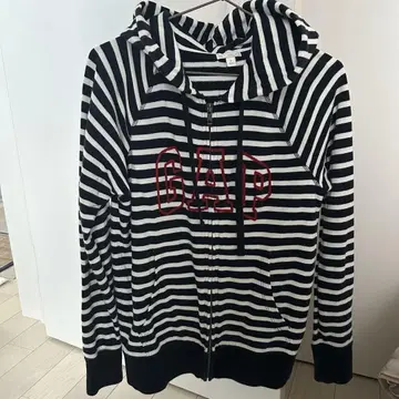 GAP 지퍼 후드티 보더 네이비 풀 집업 S