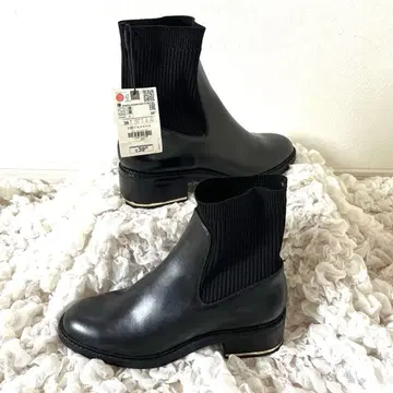 ZARA 사이드 고어 부츠 블랙 36 23.5