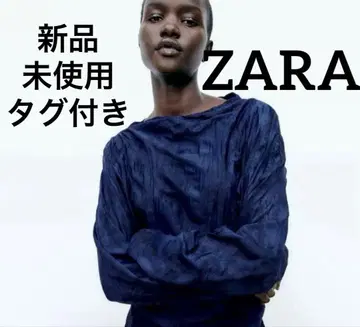 택 포함 미사용 새상품 ZARA 자라 링크르 피니쉬 자카드 상의 S