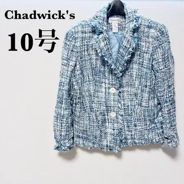 Chadwick's 트위드 자켓 10호 프린지 노카라 자켓