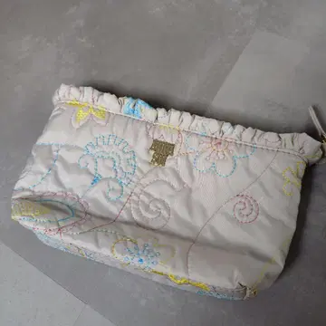 안나수이 ANNA SUI 파우치 자수 로고 화장품 파우치 화이트