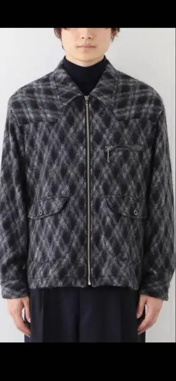 DAIRIKU Mohair Argyle Check Work Jacket