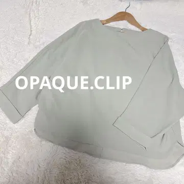 OPAQUE.CLIP 7부 소매 돌먼 슬리브 상의 백 버튼 그린