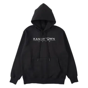 KANDYTOWN 블랙 후드 부착 후드티 XL