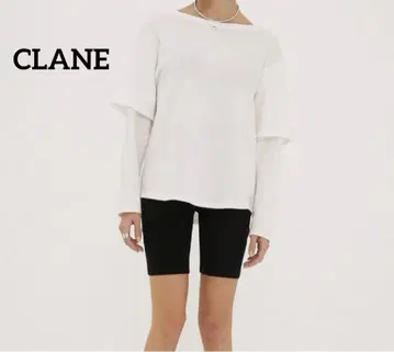 새상품급 최근 모델 CLANE 티셔츠 상의 도킹 긴팔 반팔 화이트