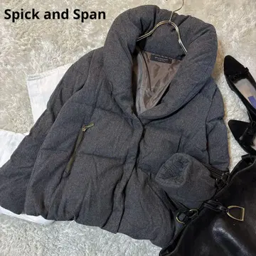스픽 앤 스팬 숄카라 숏 다운 자켓 그레이 38