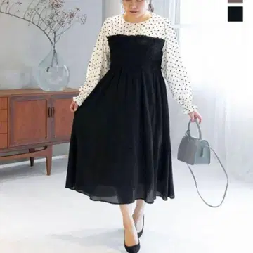 빅 사이즈 4L 도트 원피스 쿠레트