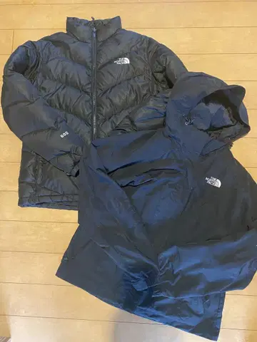 THE NORTH FACE 다운 자켓 마운틴 후드티 2종 세트 블랙