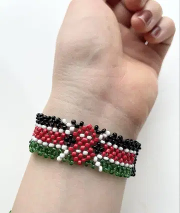 케냐 현지 구매, 케냐 국기 비즈 팔찌, KENYA