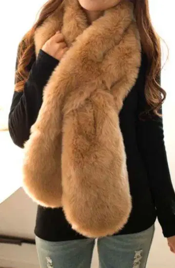 미사용 여성용 머플러 인조 모피