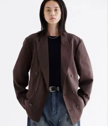 [완판템] SINSS 더블 테일러드 자켓 브라운 M 사이즈