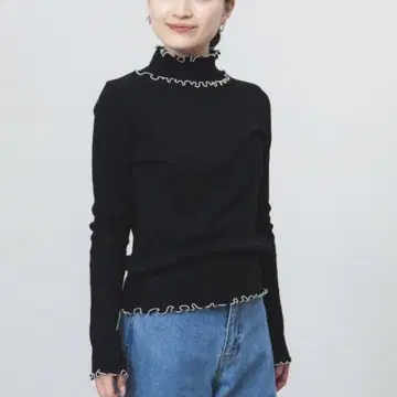 신상 BEAMS HEART 롱 슬리브 배색 메로 풀오버