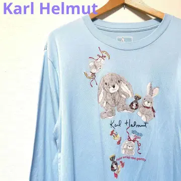 Karl Helmut 롭이어 늘어진 귀 토끼 패턴 긴팔 티셔츠