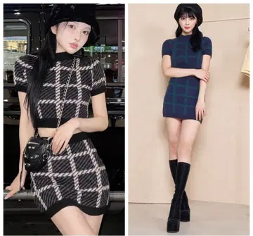 새상품 Darich 다리치 가을 체크 니트 셋업 택 포함 새상품