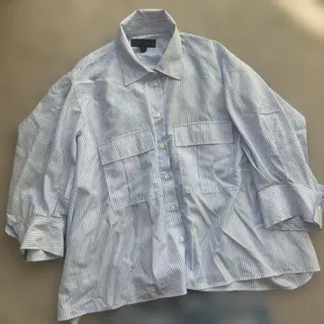 ZARA 스트라이프 포켓 부착 긴팔 셔츠
