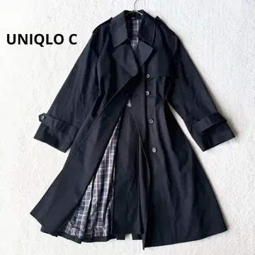유니클로 씨 트렌치코트 XL 미사용급 네이비 안감 체크