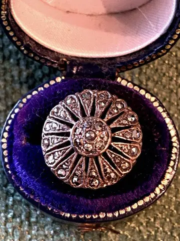 앤티크 케이스 포함 1930년대 순은 실버 & 마카사이트 반지