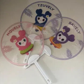 TWICE 클리어 부채 MOVELY SAVELY TZUVELY 3개 세트