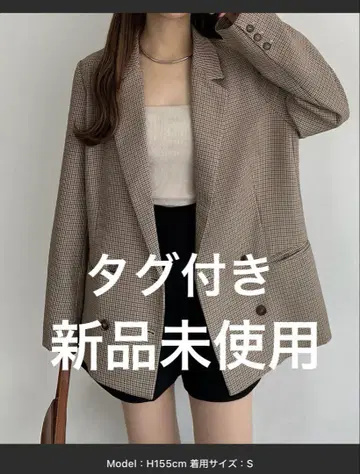 [ 미사용 새상품 ] 카라 티어 브라운 테일러드 자켓 S
