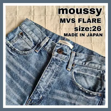 moussy MVS FLARE 블루 데님 벨 하의 26인치