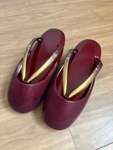 와인 레드 눈 조리 골드 하나오 L 사이즈 여성용