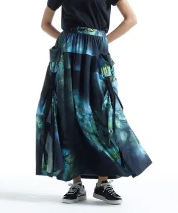 Y-3 AOP SKIRT 프린트 맥시 스커트