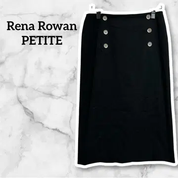 Rena Rowan PETITE 블랙 마린풍 버튼 롱 스커트