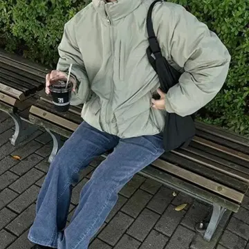 누구 포익 다운 자켓 카키 덕다운
