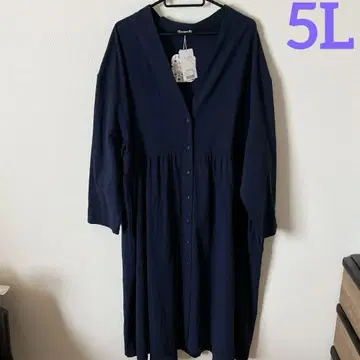 [ 새상품 ] 빅 사이즈 5L noannu 겉옷 튜닉 원피스 네이비