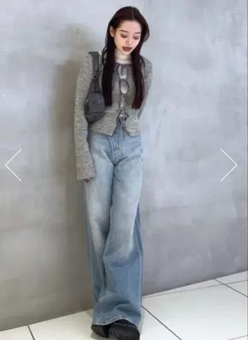 MOUSSY 프론트 리본 니트탑 프리 사이즈